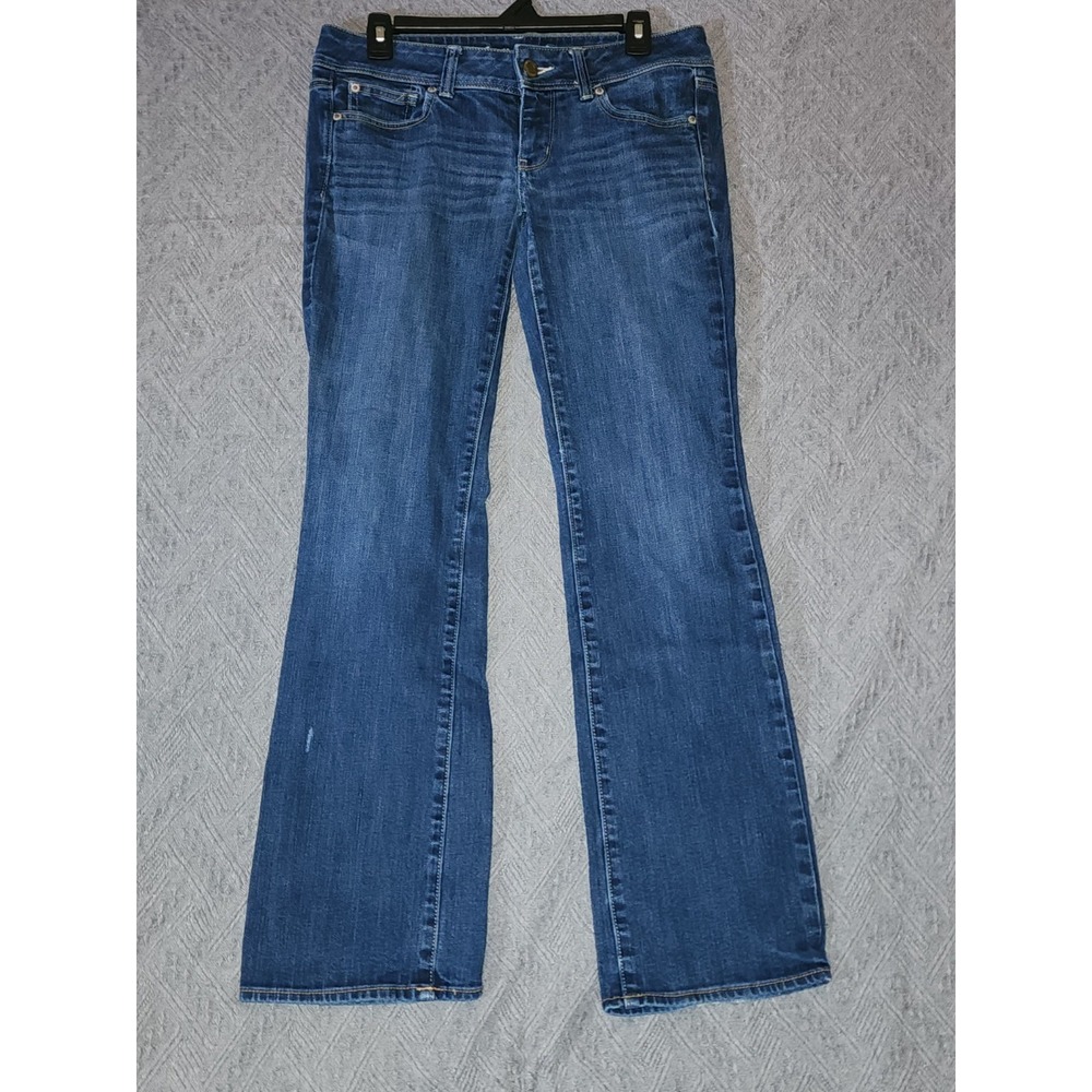 00's Y2K Prep American Eagle Size 6 LowRise Slim Boot Jeans Dark Wash Boho Denim